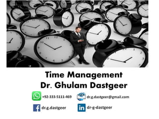 Time Management
Dr. Ghulam Dastgeer
 
