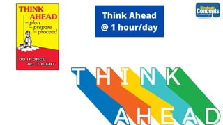 Think Ahead
@ 1 hour/day
 