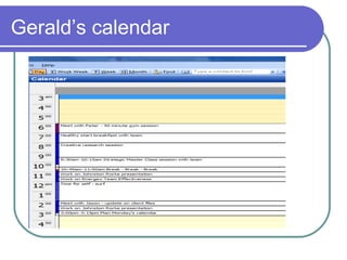 Gerald’s calendar
 