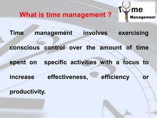 Lecture On Time Management Time management presentation. | PPTX