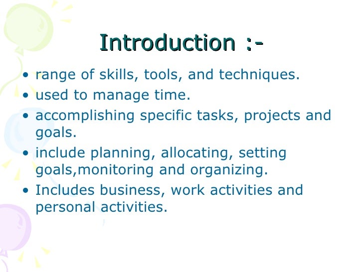 Time management ppt with activities picture