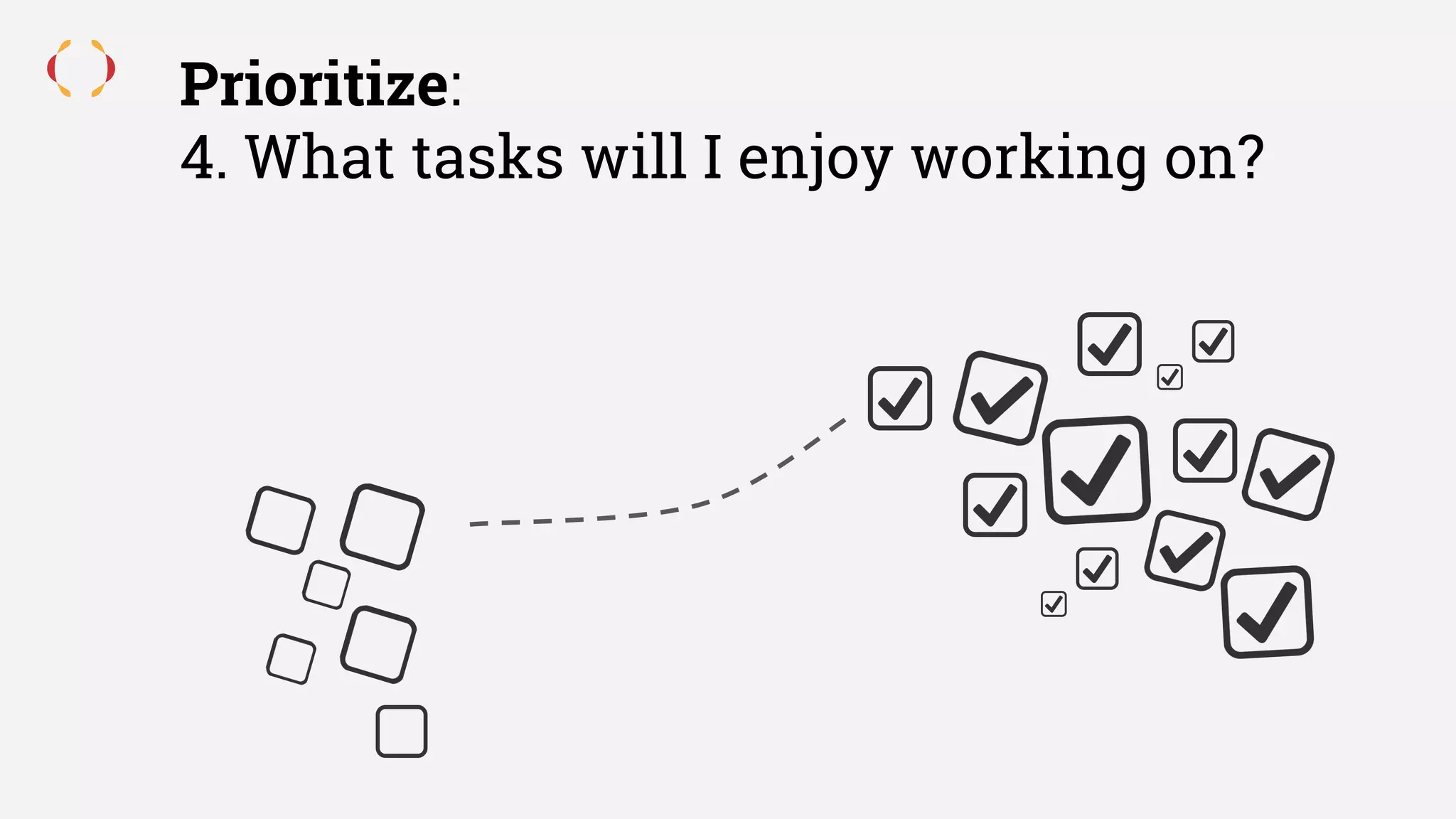 Prioritize:
4. What tasks will I enjoy working on?
 