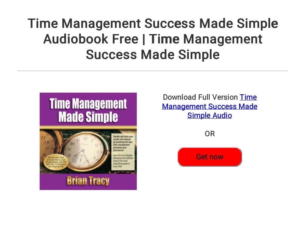 Time Management Success Made Simple Audiobook Free Time Management
