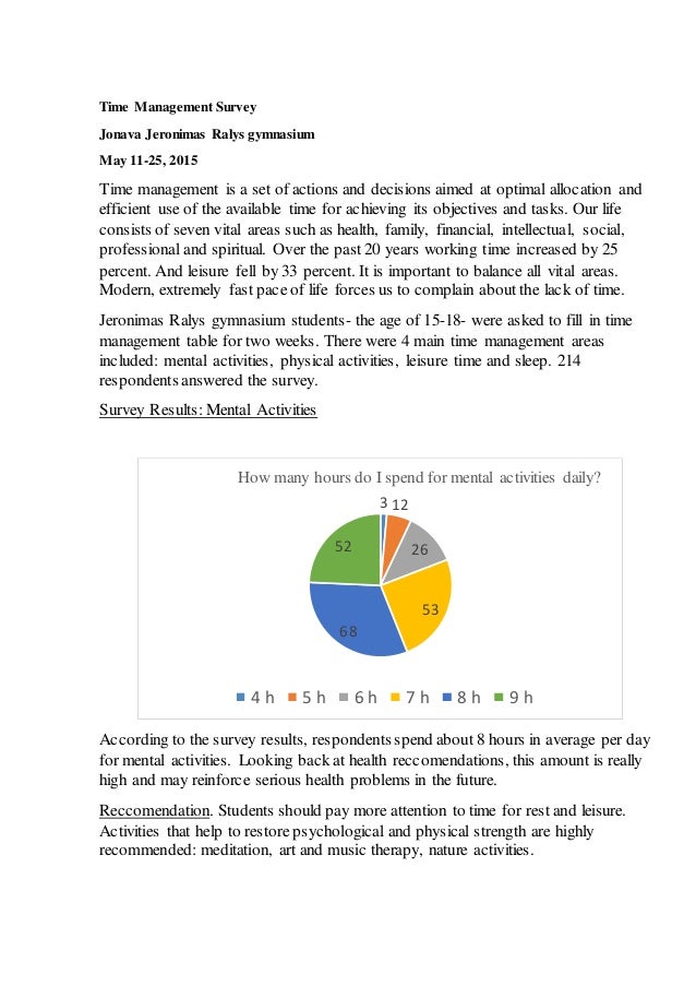Time management survey