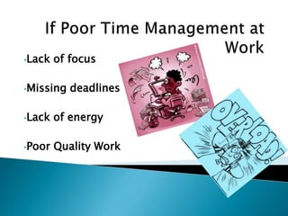 •Lack of focus 
•Missing deadlines 
•Lack of energy 
•Poor Quality Work 
 