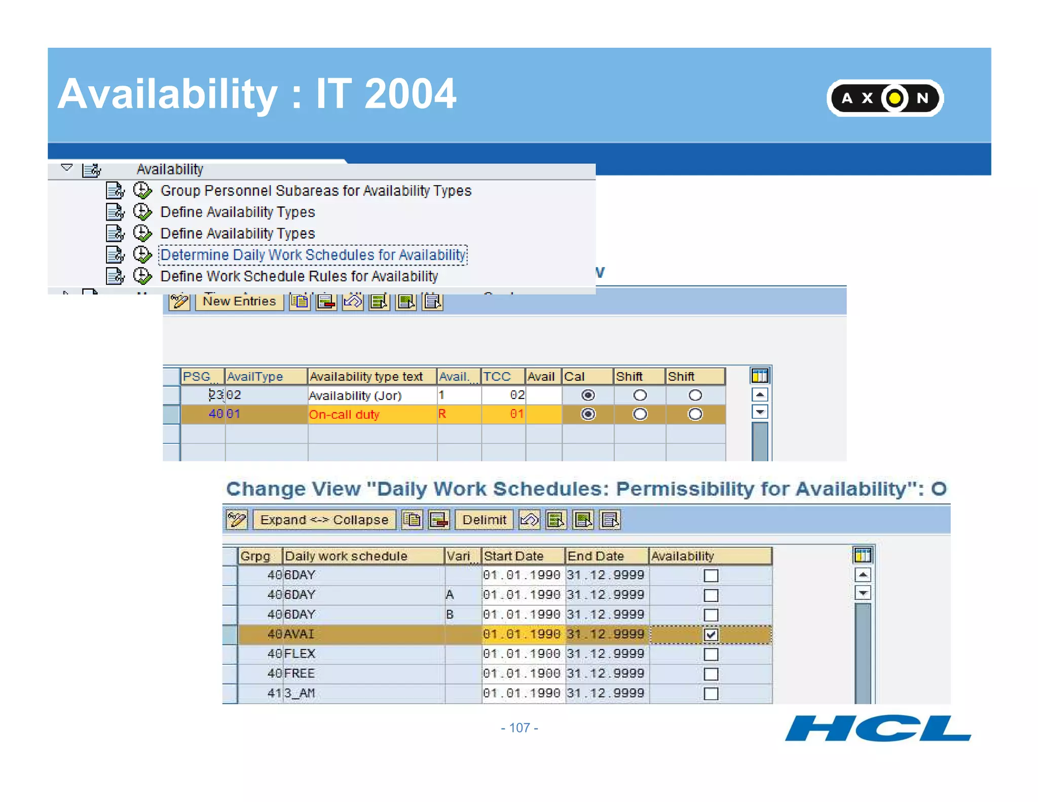 Availability : IT 2004
- 107 -
 
