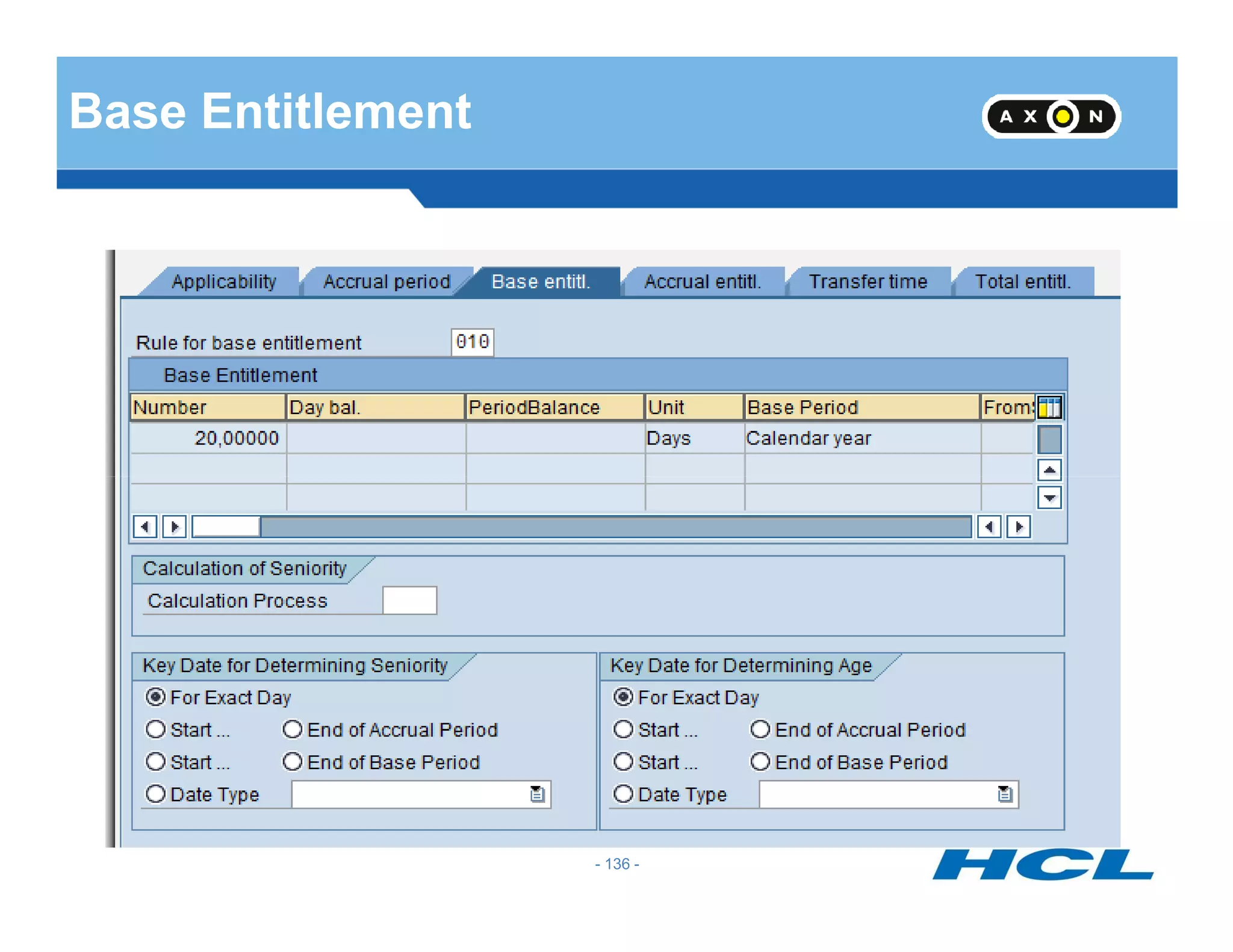 Base Entitlement
- 136 -
 