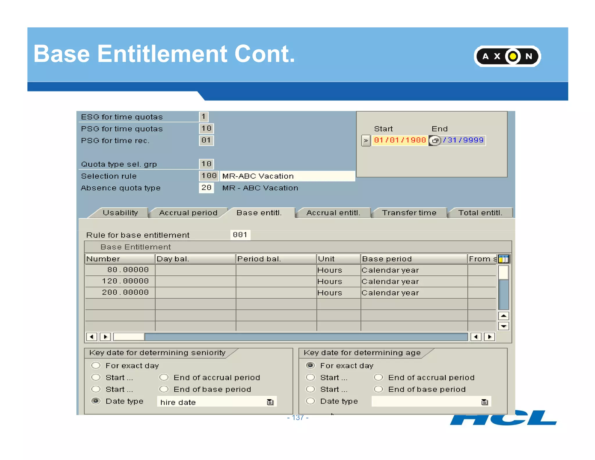 Base Entitlement Cont.
- 137 -
 