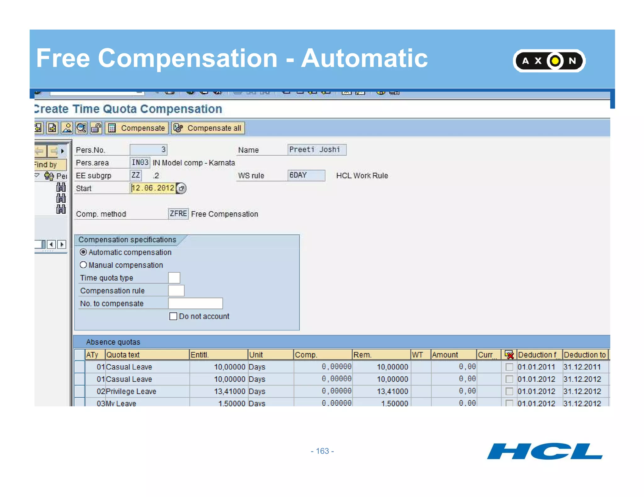 Free Compensation - Automatic
- 163 -
 
