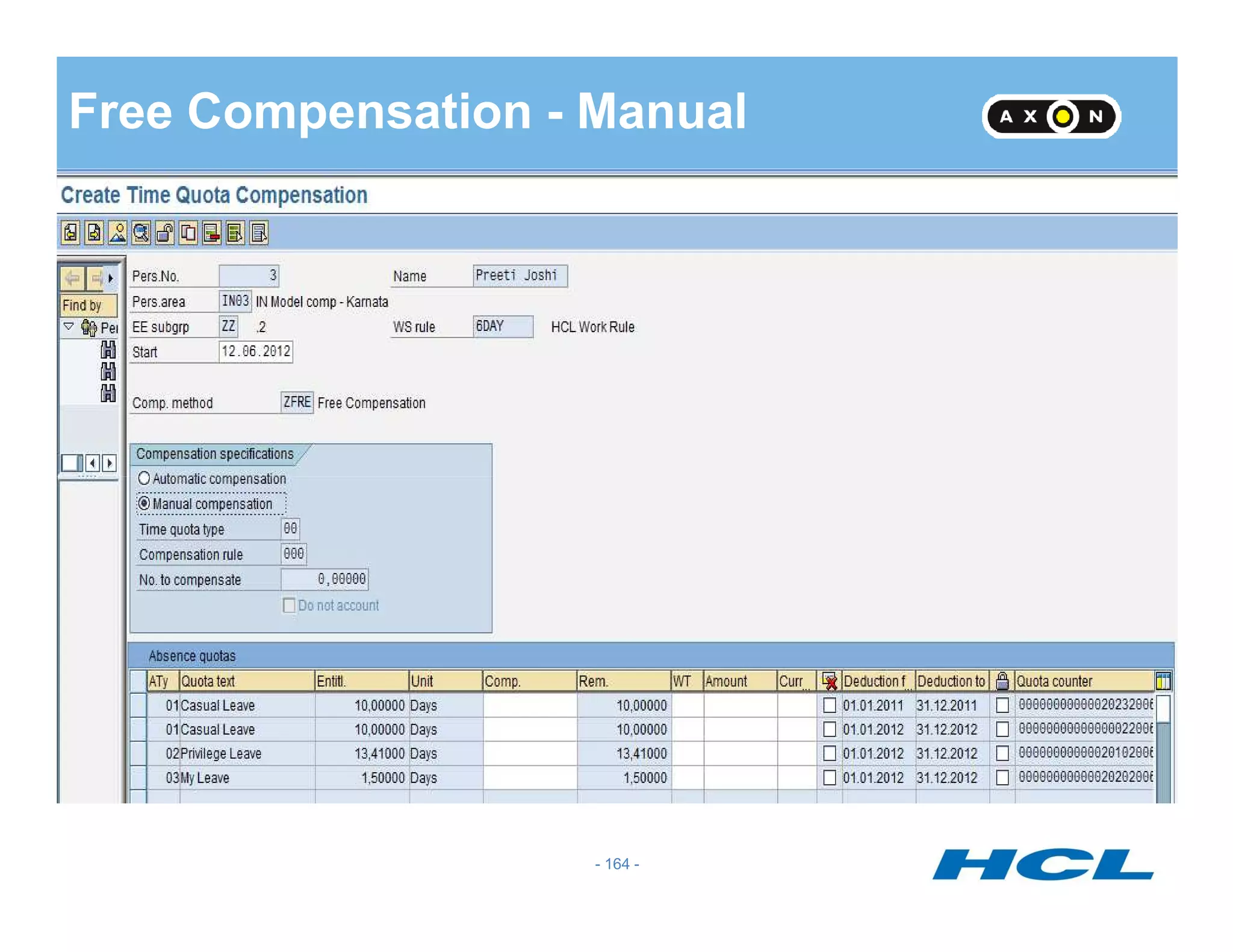 Free Compensation - Manual
- 164 -
 
