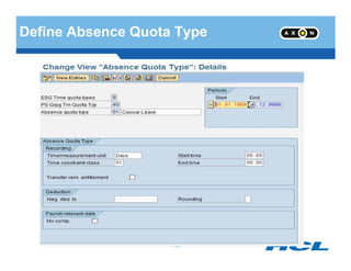 Define Absence Quota Type
- 110 -
 