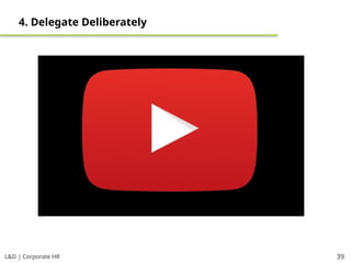 L&D | Corporate HR 39
4. Delegate Deliberately
 