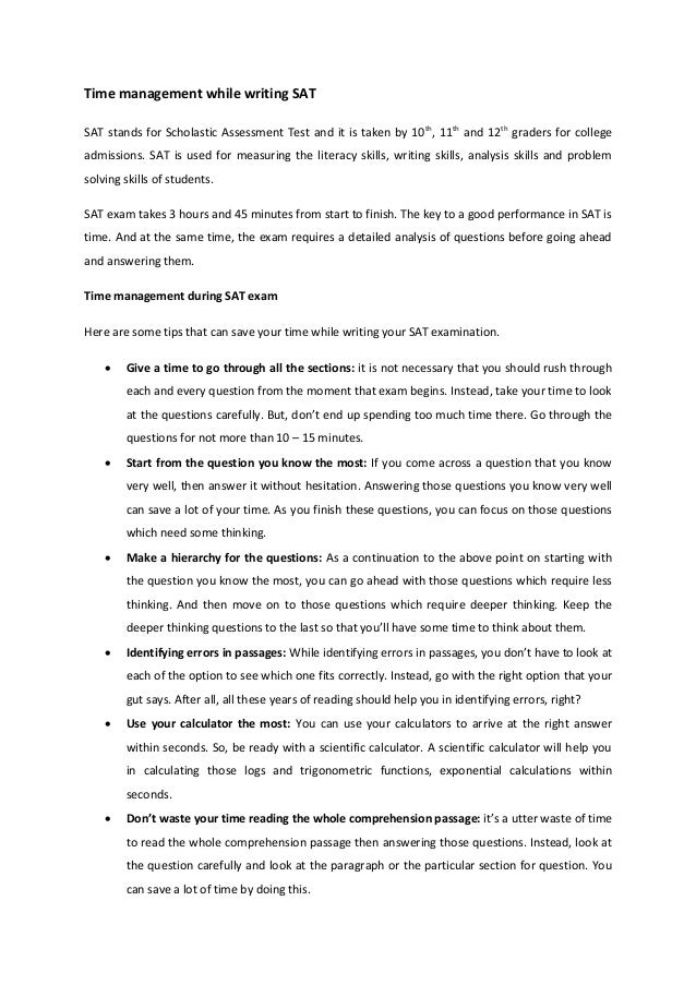 Essay sat time picture