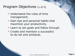 Time Management & Technology PowerPoint Presentation with Notes
