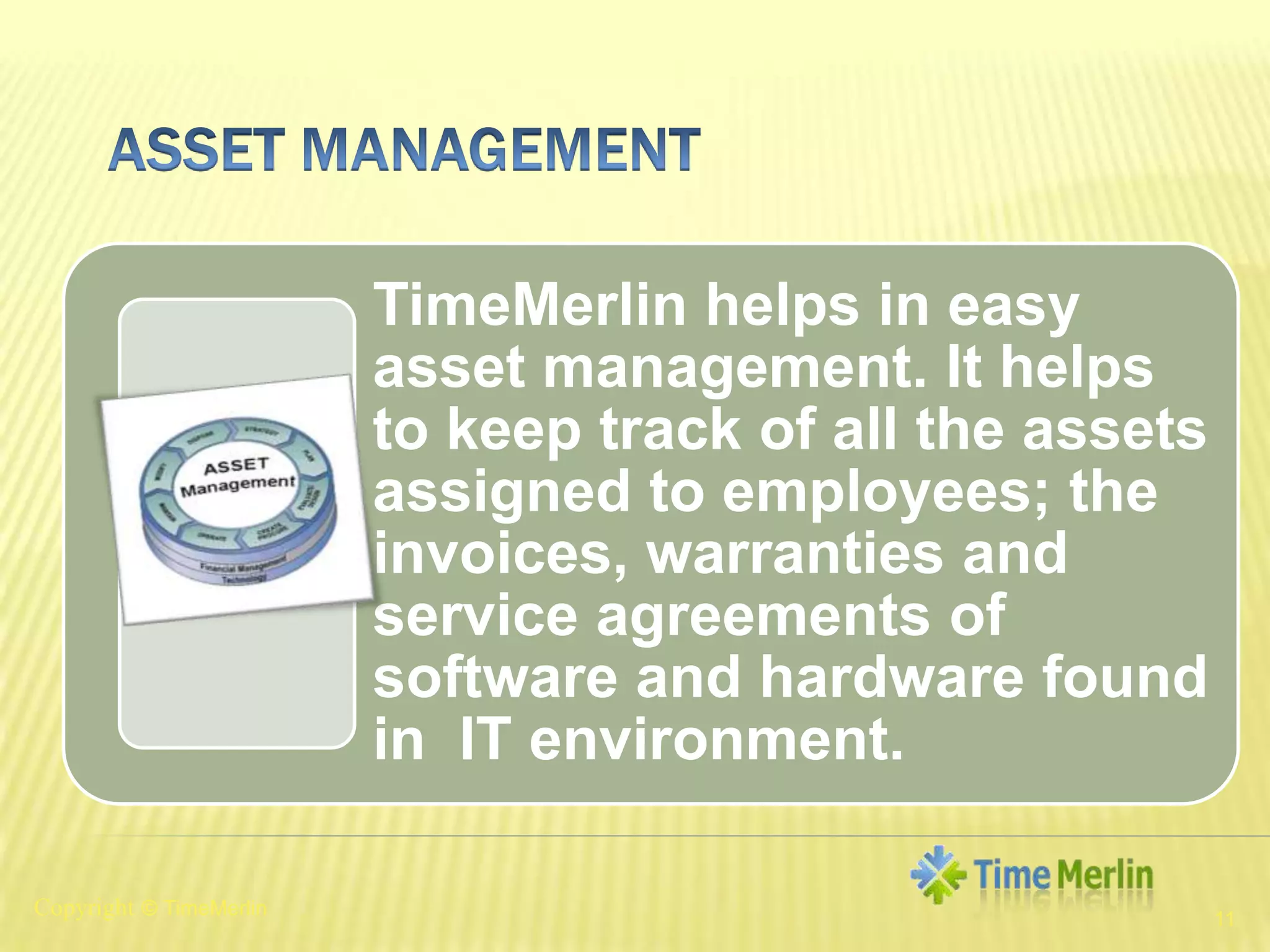 Asset Management11Copyright© TimeMerlin