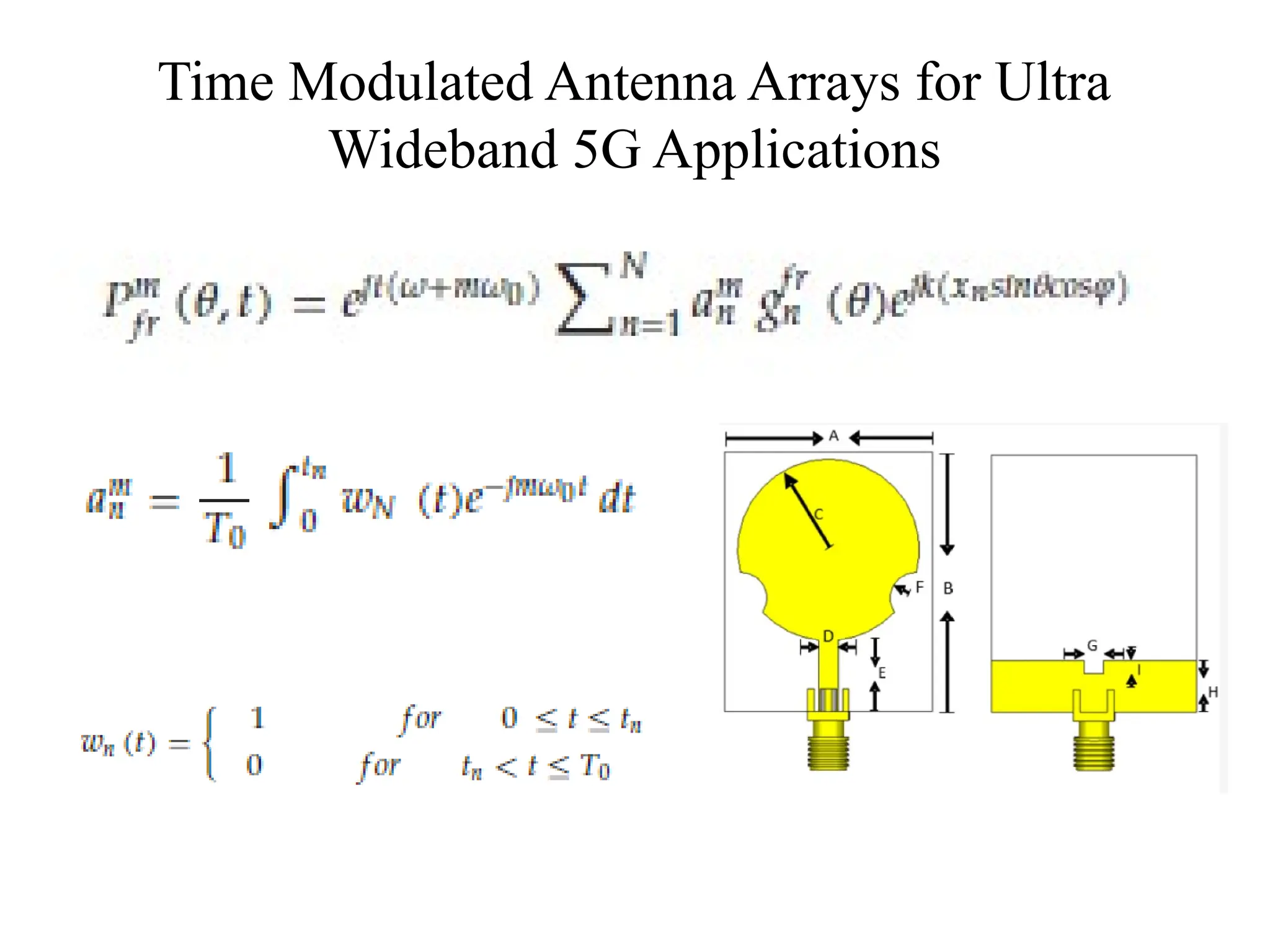 Time Modulated Antenna Arrays for Ultra
Wideband 5G Applications
 