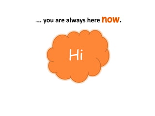 ... you are always here now.
Hi
 