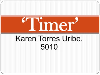 ‘Timer’
Karen Torres Uribe.
5010

 