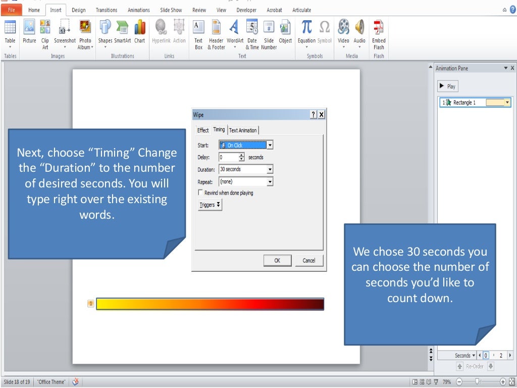 Creating a Timer Bar on PowerPoint to Count Down Time