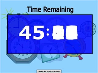 45 59
58
57
56
55
54
53
52
51
50
49
48
47
46
45
44
43
42
41
40
39
38
37
36
35
34
33
32
31
30
29
28
27
26
25
24
23
22
21
20
19
18
17
16
15
14
13
12
11
10
09
08
07
06
05
04
03
02
01
00
Back to Clock Home
 