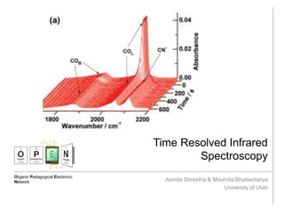 Organic Pedagogical Electronic
Network
Time Resolved Infrared
Spectroscopy
Asmita Shrestha & Moumita Bhattacharya
University of Utah
 