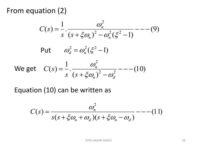 Time response second order | PPT