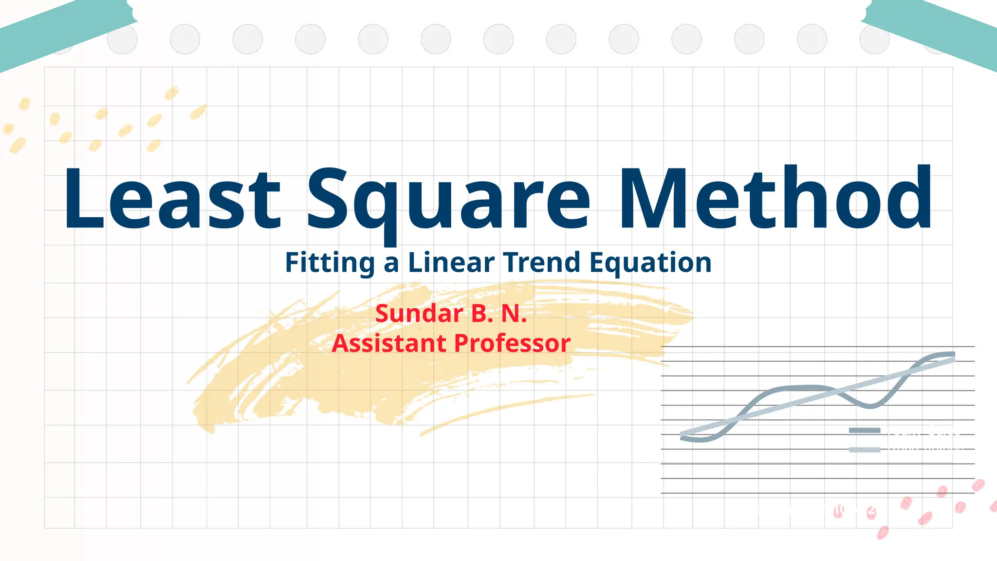 Sundar B. N.
Assistant Professor
Least Square Method
Fitting a Linear Trend Equation
Yearly Sales
Trend Values
Years From 2010 to 2017
 