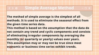 Seasonal Indices – Simple Average Method - For Quarterly and Monthly ...