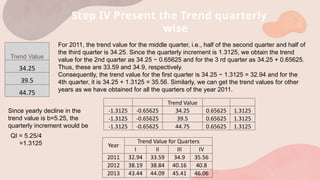 Trend Ratio Example Problem Time Series Analysis - Seasonal Indices by the Ratio to Trend Method | PPTX