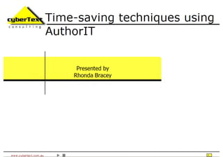 Time Saving Techniques Using Author-It