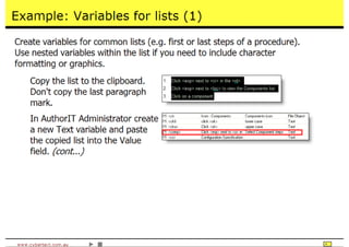 Time Saving Techniques Using Author-It