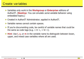 Time Saving Techniques Using Author-It
