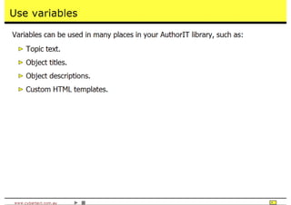 Time Saving Techniques Using Author-It