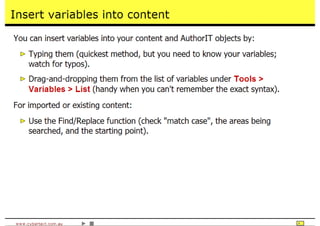 Time Saving Techniques Using Author-It