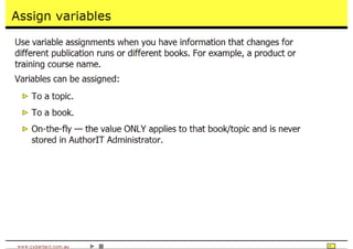 Time Saving Techniques Using Author-It
