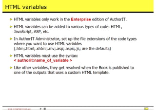 Time Saving Techniques Using Author-It