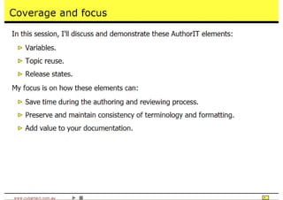 Time Saving Techniques Using Author-It