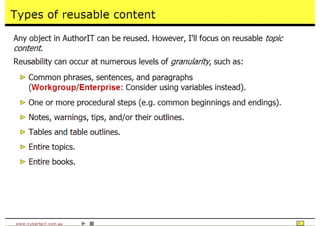 Time Saving Techniques Using Author-It