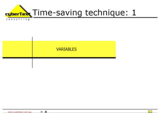 Time Saving Techniques Using Author-It