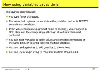 Time Saving Techniques Using Author-It