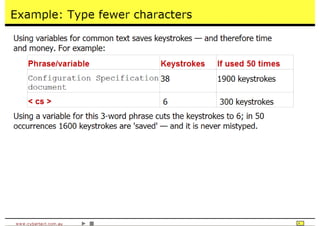 Time Saving Techniques Using Author-It
