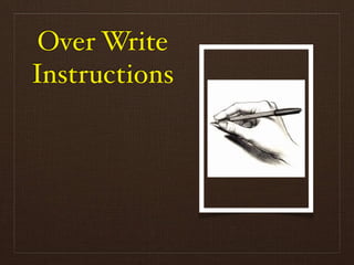 Over Write
Instructions
 