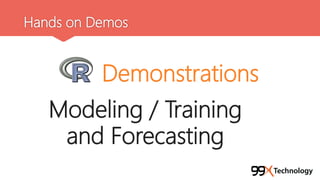 Hands on Demos
Modeling / Training
and Forecasting
Demonstrations
 