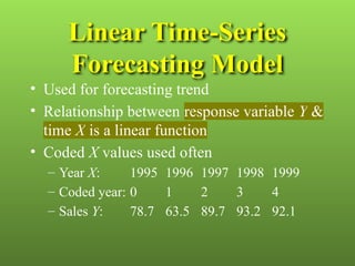 Linear Forecasting Model Math timeseries and forecasting components and their types | PPTX