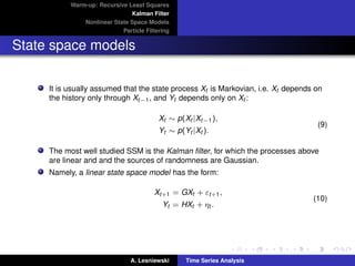 Time series Analysis - State space models and Kalman ﬁltering | PDF