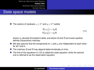 Time series Analysis - State space models and Kalman ﬁltering | PDF