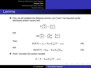 Time series Analysis - State space models and Kalman ﬁltering | PDF