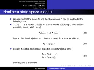 Time series Analysis - State space models and Kalman ﬁltering | PDF