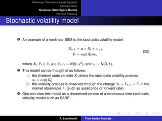 Time series Analysis - State space models and Kalman ﬁltering | PDF