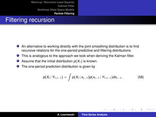 Time series Analysis - State space models and Kalman ﬁltering | PDF